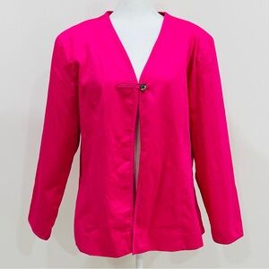 NWT TERRY LEWIS Classic Luxuries Women's Pink Red 100% Cotton Jacket Size L‎